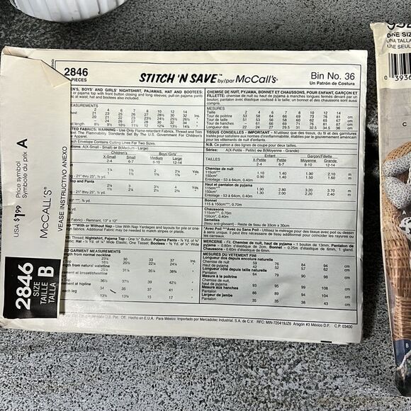 McCalls Stitch 'n Save 7920 Vintage 90s Sewing Pattern Kids Pajamas - Picture 2 of 2
